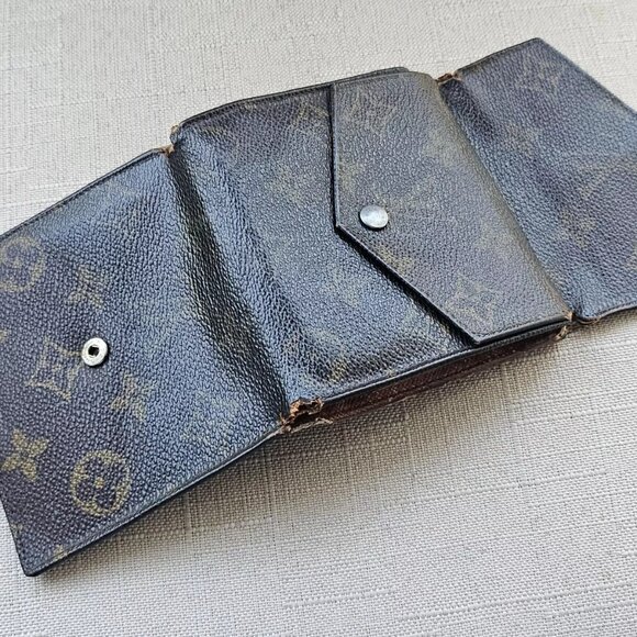 Vintage Louis Vuitton Wallet Brown Card Holder Trifold Purse Made in France Auth - Picture 3 of 12